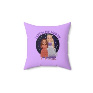 My Worth Violet Square Pillow